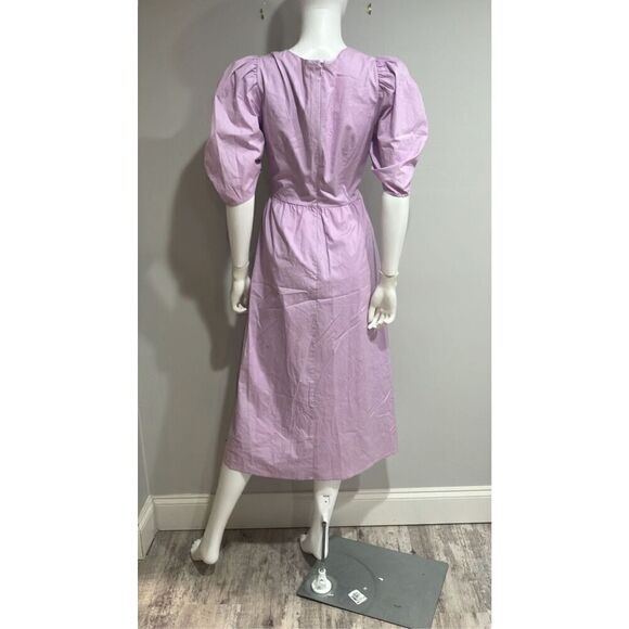 Wayf Peggy Cutout Lilac Puff Sleeve Midi Dress Size Small - Picture 8 of 9